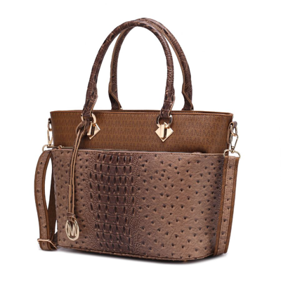 Mkf Collection By Mia K Grace Signature And Croc Embossed Tote Handbag In Multi