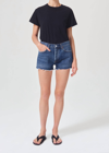 Agolde Parker Vintage Cut Off Jean Shorts In Caution In Blue