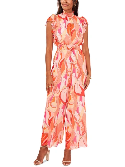 Msk Womens Wide Leg Cropped Jumpsuit In Pink