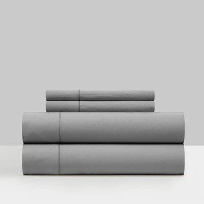 Chic Home Design Casey 4 Piece Sheet Set Solid Color Washed Garment Technique In Gray