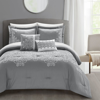 Chic Home Design Gigi 5 Piece Comforter Set Scroll Embroidered Bedding In Grey