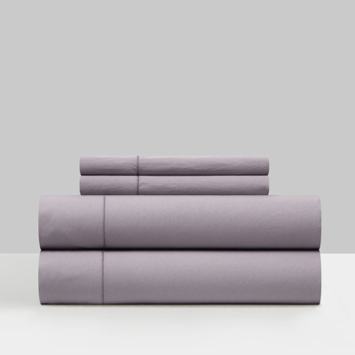 Chic Home Design Casey 4 Piece Sheet Set Solid Color Washed Garment Technique In Purple