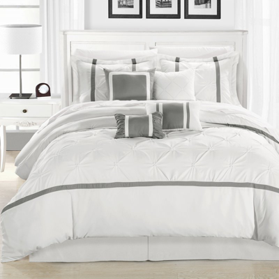 Chic Home Design Veronica 8 Pc Comforter Set In White