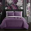 Chic Home Design Sachi 3 Piece Quilt Set Floral Scroll Pattern Design Bedding In Purple