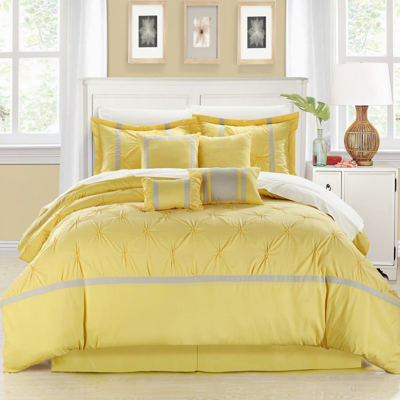 Chic Home Design Veronica 8 Pc Comforter Set In Yellow