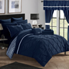 Chic Home Design Potterville 20 Piece Reversible Comforter Complete Bed In A Bag Pinch Pleated Ruffled Chevron Patter In Blue