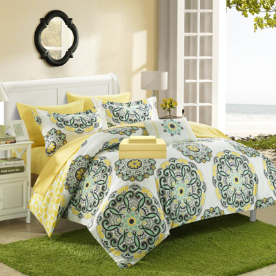 Chic Home Design Catalonia 6 Piece Reversible Comforter Set Super Soft Microfiber Large Printed Medallion Design With In Yellow