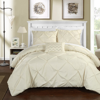Chic Home Design Whitley 8 Piece Duvet Cover Set Ruffled Pinch Pleat Design Embellished Zipper Closure Bed In A Bag B In Neutral