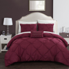 CHIC HOME DESIGN WHITLEY 8 PIECE DUVET COVER SET RUFFLED PINCH PLEAT DESIGN EMBELLISHED ZIPPER CLOSURE BED IN A BAG B