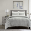 Chic Home Design Fargo 3 Piece Comforter Set Microplush Channel Quilted Solid Micromink Backing Bedding In Grey