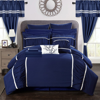 Chic Home Design Auburn 24 Piece Comforter Complete Bed In A Bag Pleated Ruffled Designer Embellished Bedding Set In Blue