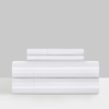 Chic Home Design Siena 4 Piece Sheet Set Solid Color Striped Pattern Technique In White