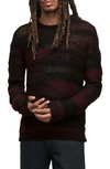 John Varvatos Stanly Burnout Stripe Sweater In Dark Plum
