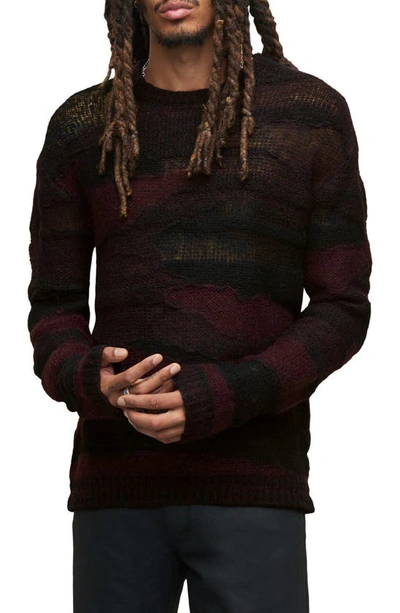 JOHN VARVATOS STANLY BURNOUT STRIPE SWEATER