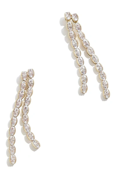 Baublebar Ava Cubic Zirconia Double Strand Drop Earrings In Clear/gold