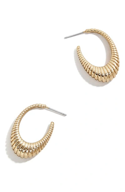 Baublebar Textured Long Hoop Earrings In Gold