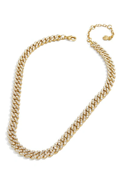 Baublebar Twisted Pavé Curb Chain Necklace In Gold