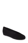 Eileen Fisher Una 2 Suede Ballerina Flats In Black