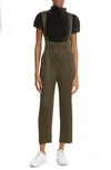 Issey Miyake Monthly Colors September Pleated Crop Overalls In Khaki