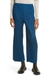 ISSEY MIYAKE THICKER BOTTOMS PLEATED WIDE LEG CROP PANTS