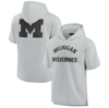 Fanatics Signature Unisex  Gray Michigan Wolverines Super Soft Fleece Short Sleeve Pullover Hoodie In Gray