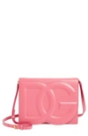 Dolce & Gabbana Dg Logo Flap Leather Shoulder Bag In Lilac