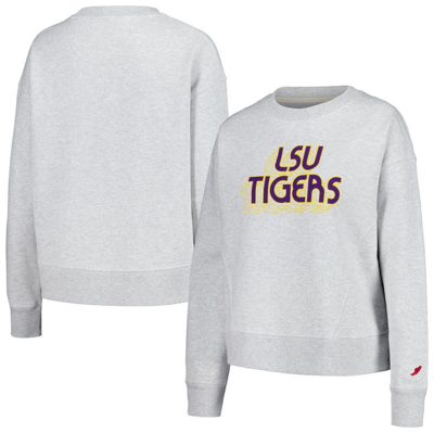 League Collegiate Wear Ash Lsu Tigers Boxy Pullover Sweatshirt