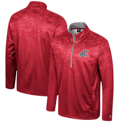 Colosseum Crimson Washington State Cougars The Machine Half-zip Jacket In Red