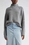 Victoria Beckham Knit Wool Turtleneck Sweater In Grey