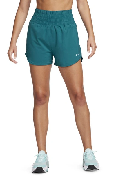 Nike Women's One Dri-fit Ultra High-waisted 3" Brief-lined Shorts In Green