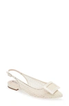 Roger Vivier 5mm Gommettine Monogram Mesh Slingbacks In White