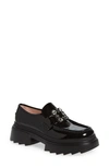 Roger Vivier Wallaviv Strass Buckle Loafers In Patent Leather In Black