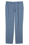 Hugo Boss Genius Flat Front Stretch Wool Blend Pants In Open Blue