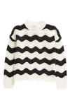 FRESHMAN FRESHMAN KIDS' WAVE STRIPE CHENILLE CREWNECK SWEATER