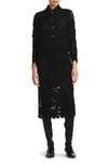 St John Floral Guipure Lace Skirt In Black