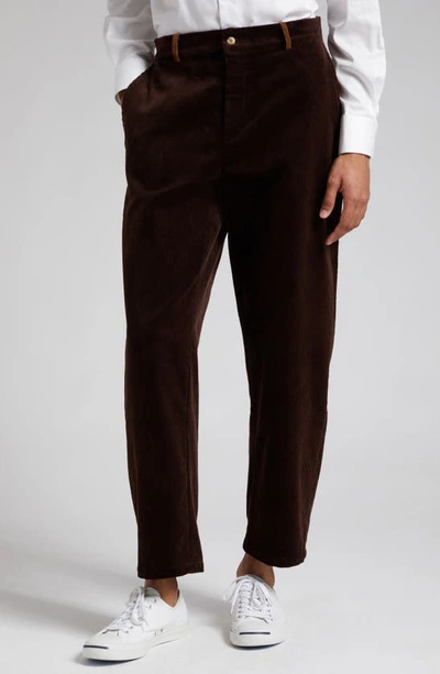 De Bonne Facture Cotton Corduroy Balloon Trousers In Brown/tan