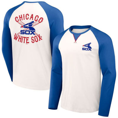 Darius Rucker Collection By Fanatics White/navy Chicago White Sox Team Colour Raglan T-shirt