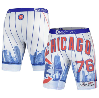 Ethika White Chicago Cubs Jerseyscape Boxer Briefs