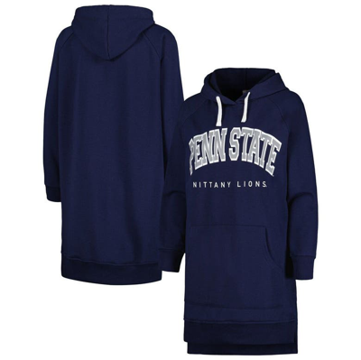 Gameday Couture Navy Penn State Nittany Lions Take A Knee Raglan Hooded Sweatshirt Dress