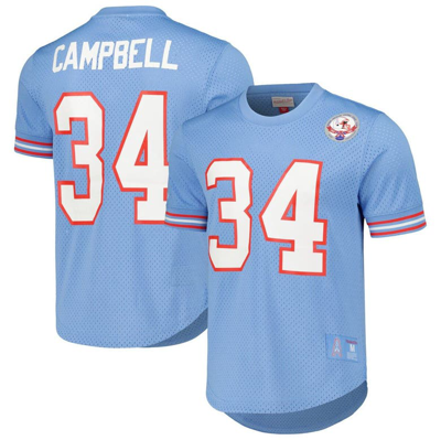 Mitchell & Ness Earl Campbell Light Blue Houston Oilers Retired Player Name & Number Mesh Top