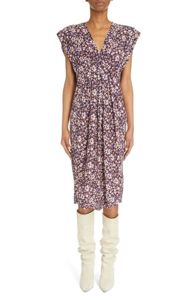Isabel Marant Étoile Epolia Printed Crepe Dress In Dark Purple
