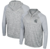 COLOSSEUM COLOSSEUM GRAY MICHIGAN STATE SPARTANS CYBERNETIC RAGLAN QUARTER-ZIP HOODED TOP