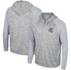 Colosseum Gray Michigan State Spartans Cybernetic Raglan Quarter-zip Hooded Top In Gray