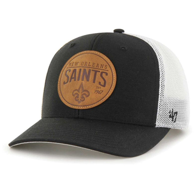 47 ' Black New Orleans Saints Leather Head Flex Hat