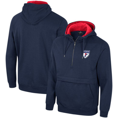 Colosseum Navy Pennsylvania Quakers Team Half-zip Pullover Hoodie