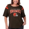 G-iii 4her By Carl Banks Brown Cleveland Browns Plus Size Linebacker T-shirt In Brown