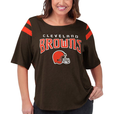 G-iii 4her By Carl Banks Brown Cleveland Browns Plus Size Linebacker T-shirt