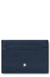Montblanc Sartorial Leather Card Case In Ink Blue
