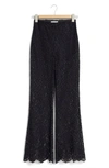 & Other Stories Flare Semisheer Lace Pants In Black