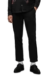 Allsaints Mens Washed Black Ari Straight-leg Organic-cotton Jogging Bottoms